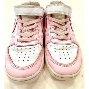 Nike Court Borough Low 2 Pink White Iridescent Kids Shoes 13.5C DQ473-100